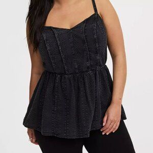 NWT Torrid black textured corset cami - 2X